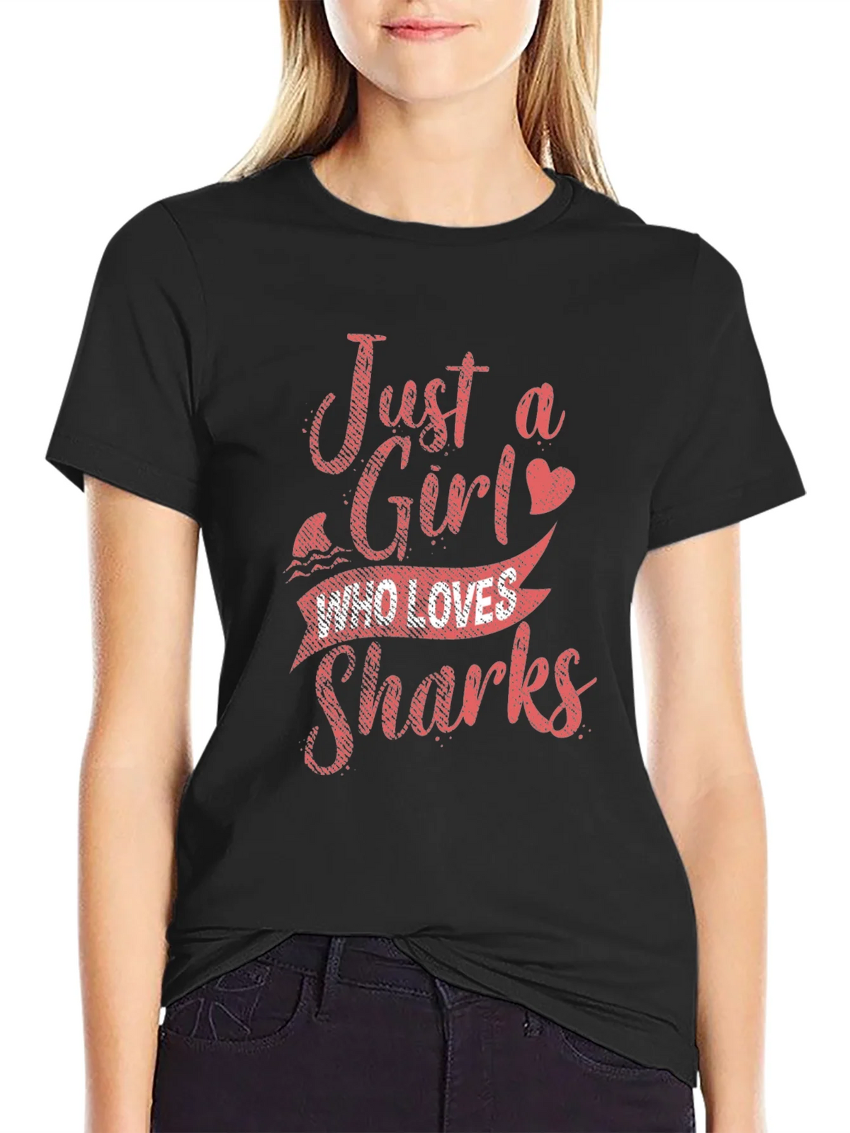 Just a Girl Who Loves Sharks Graphic T-Shirt product image 2