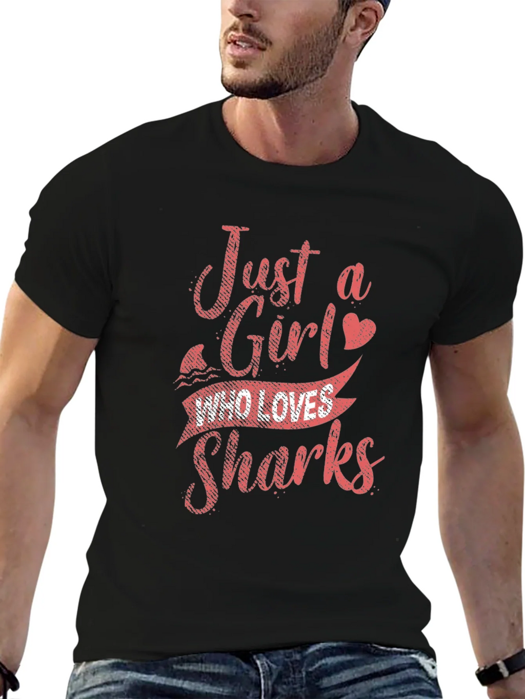 Just a Girl Who Loves Sharks Graphic T-Shirt product image 5