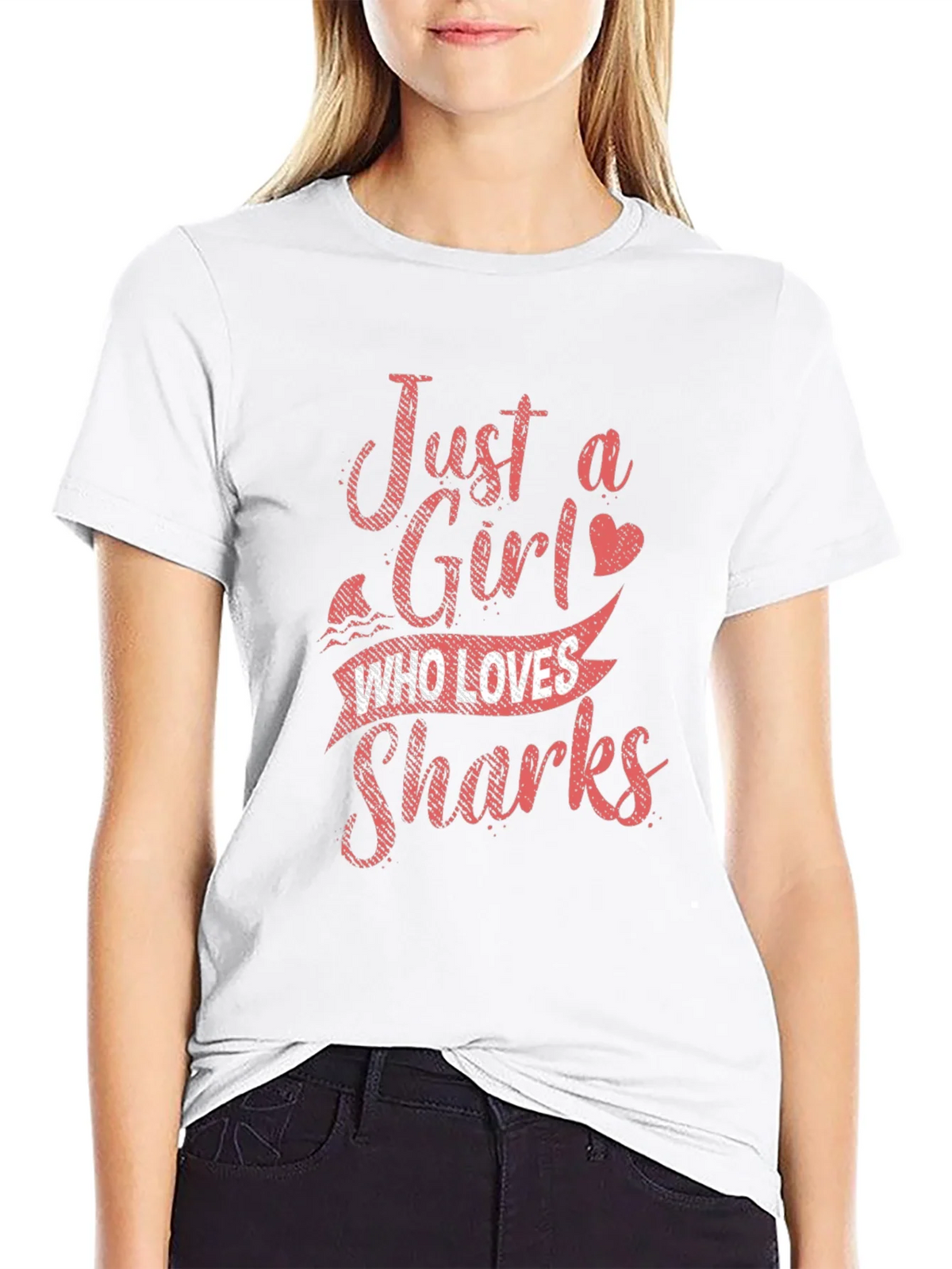 Just a Girl Who Loves Sharks Graphic T-Shirt product image 6