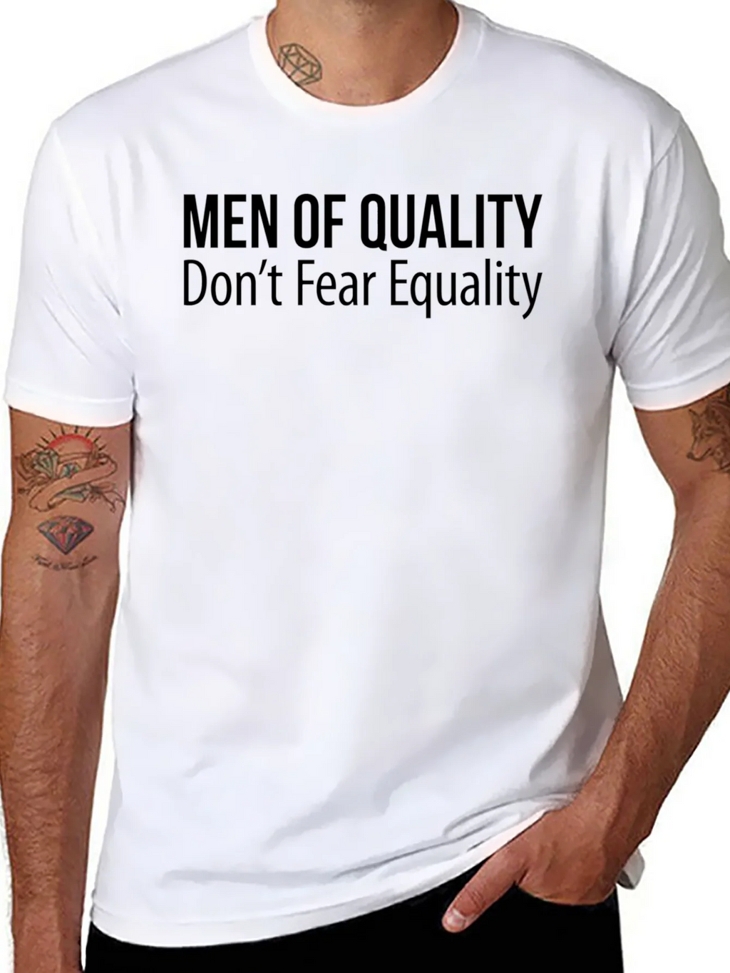 Men of Quality Equality T-Shirt - Black Graphic Tee product image 4