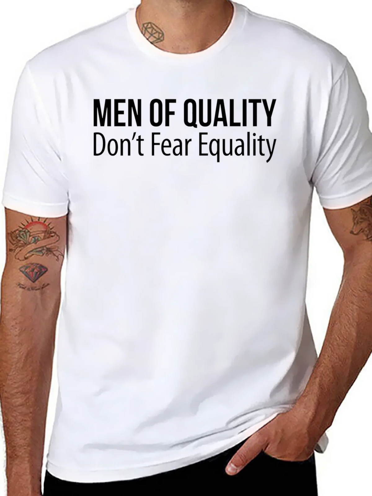 Men of Quality Equality T-Shirt - Black Graphic Tee product image 4