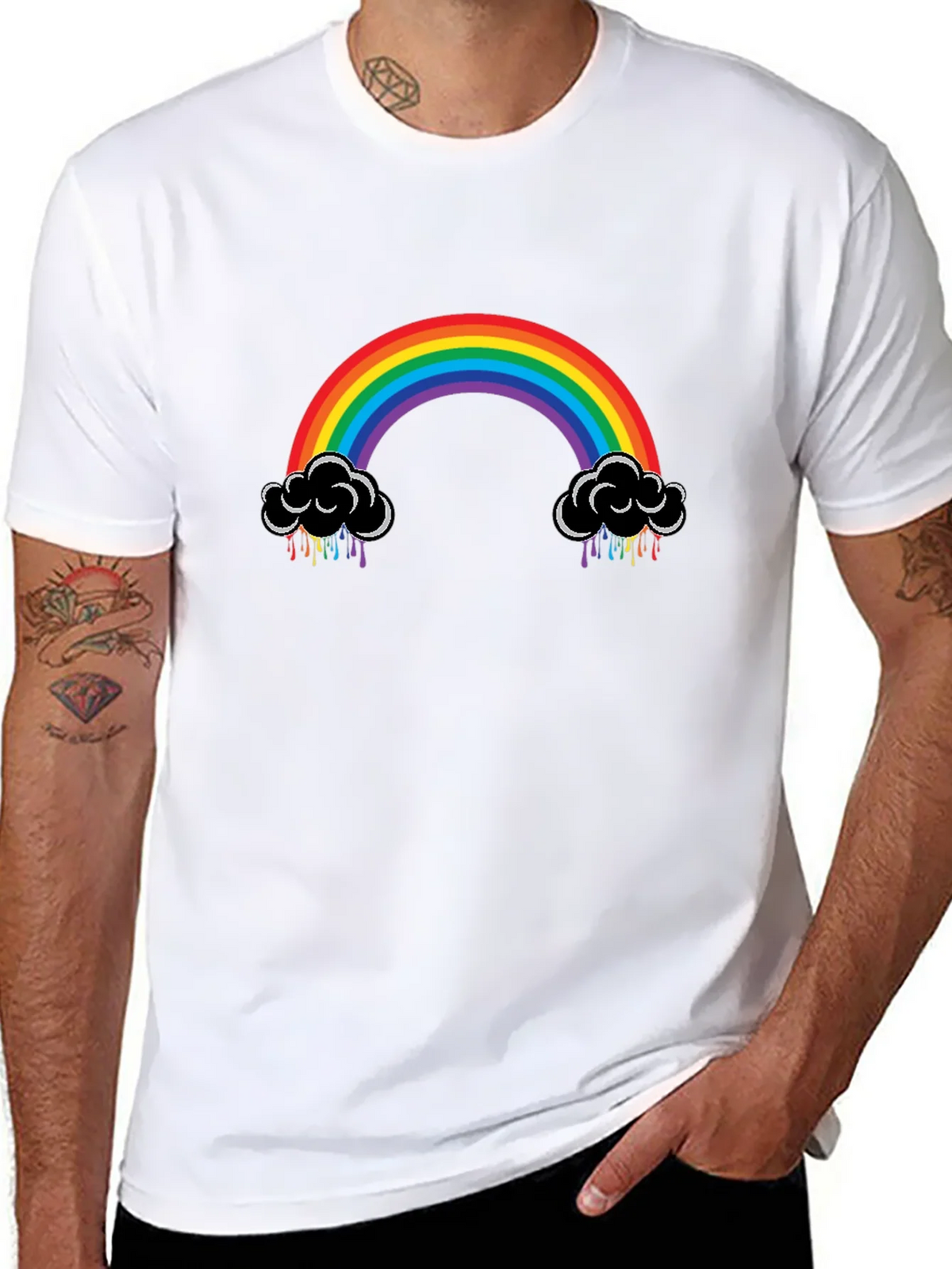Rainbow Cloud Black T-Shirt product image 7