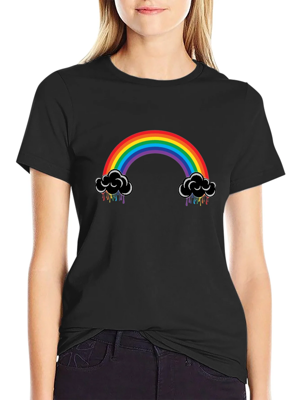 Rainbow Cloud Black T-Shirt product image 2
