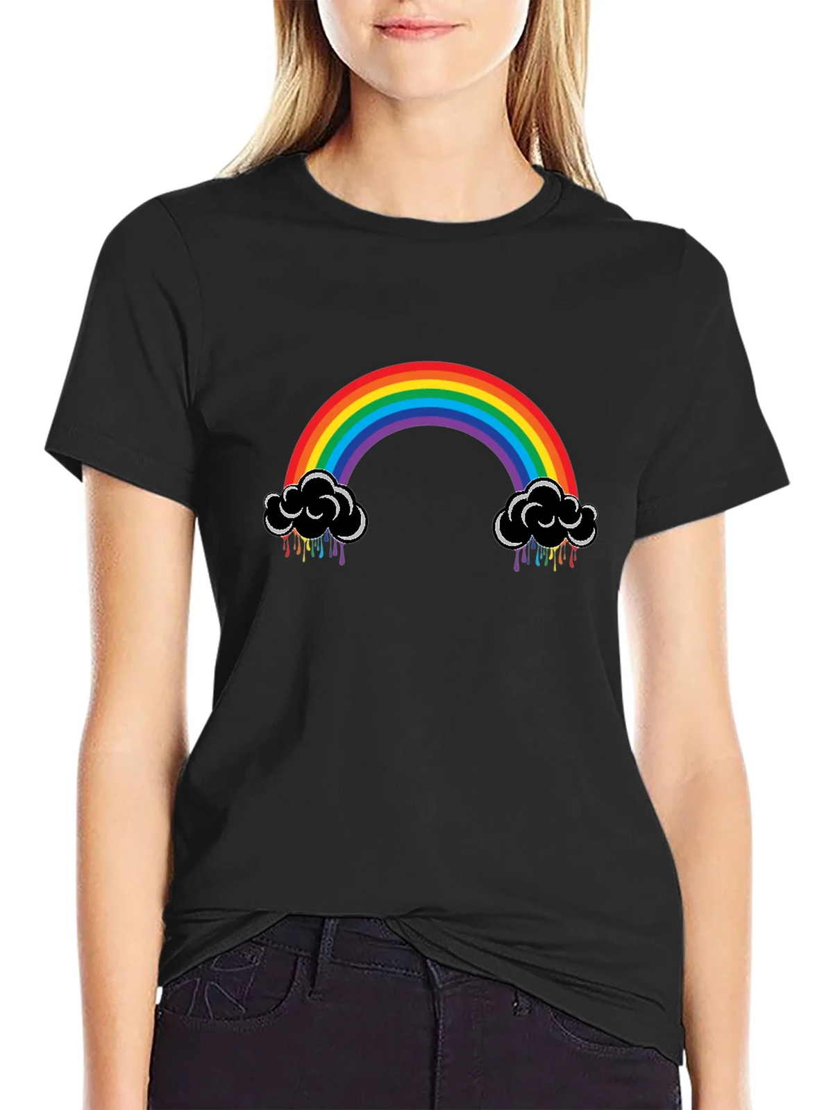 Rainbow Cloud Black T-Shirt product image 2