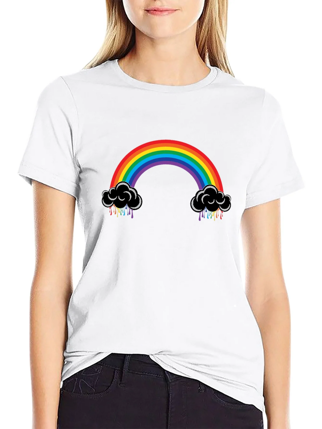 Rainbow Cloud Black T-Shirt product image 8