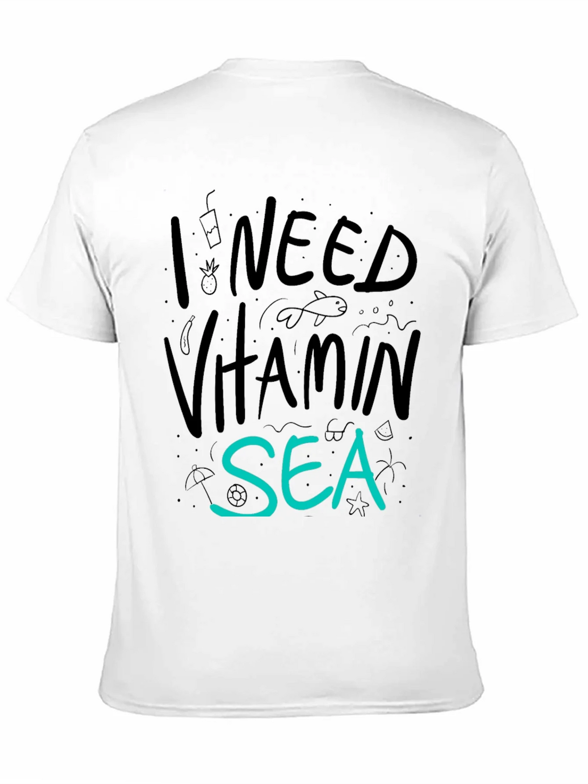 I Need Vitamin Sea T-Shirt - Black Cotton Tee product image 10