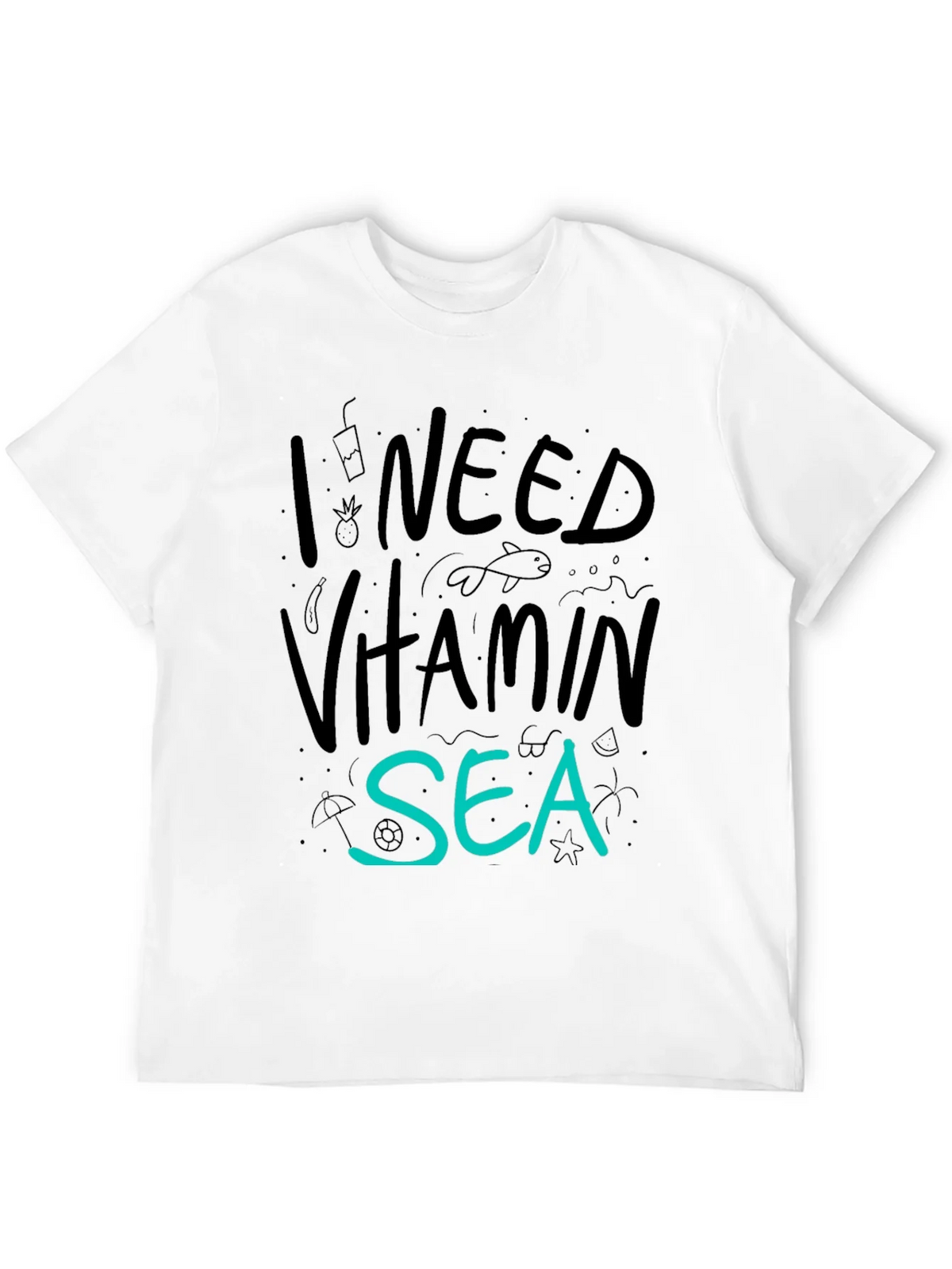 I Need Vitamin Sea T-Shirt - Black Cotton Tee product image 11