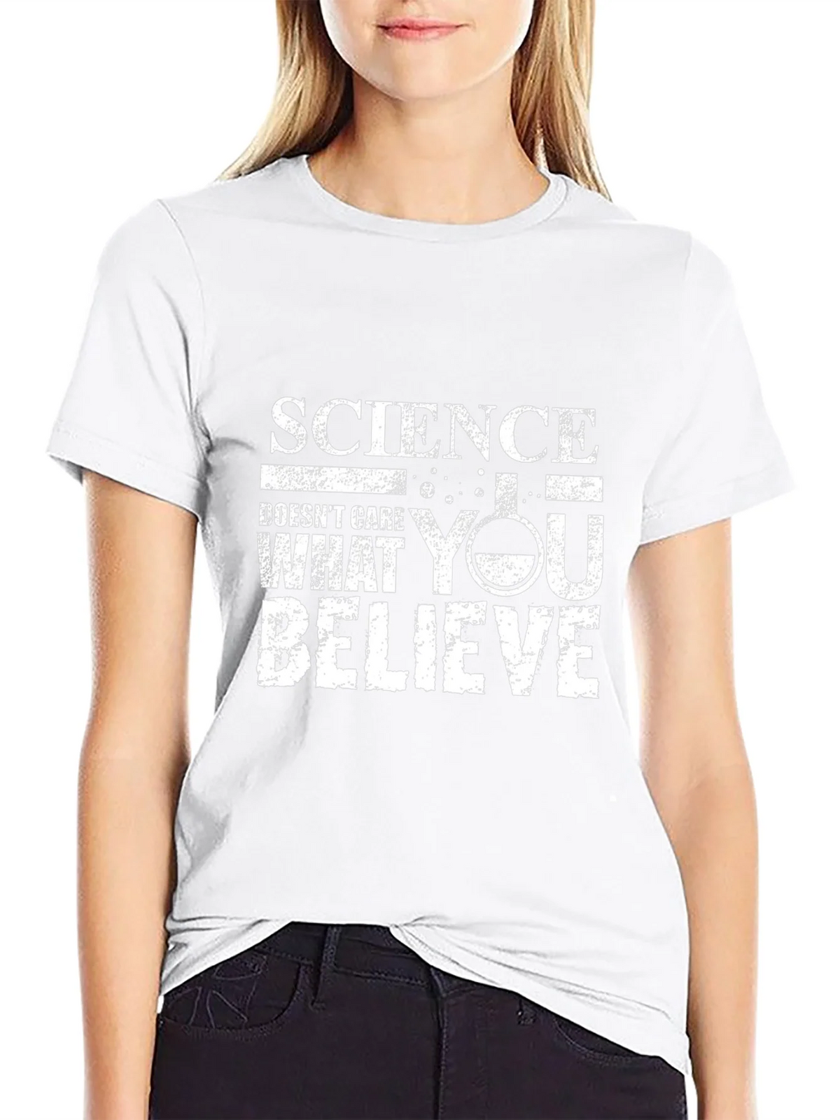 Science Doesnt Care T-Shirt - Black Cotton Tee product image 3