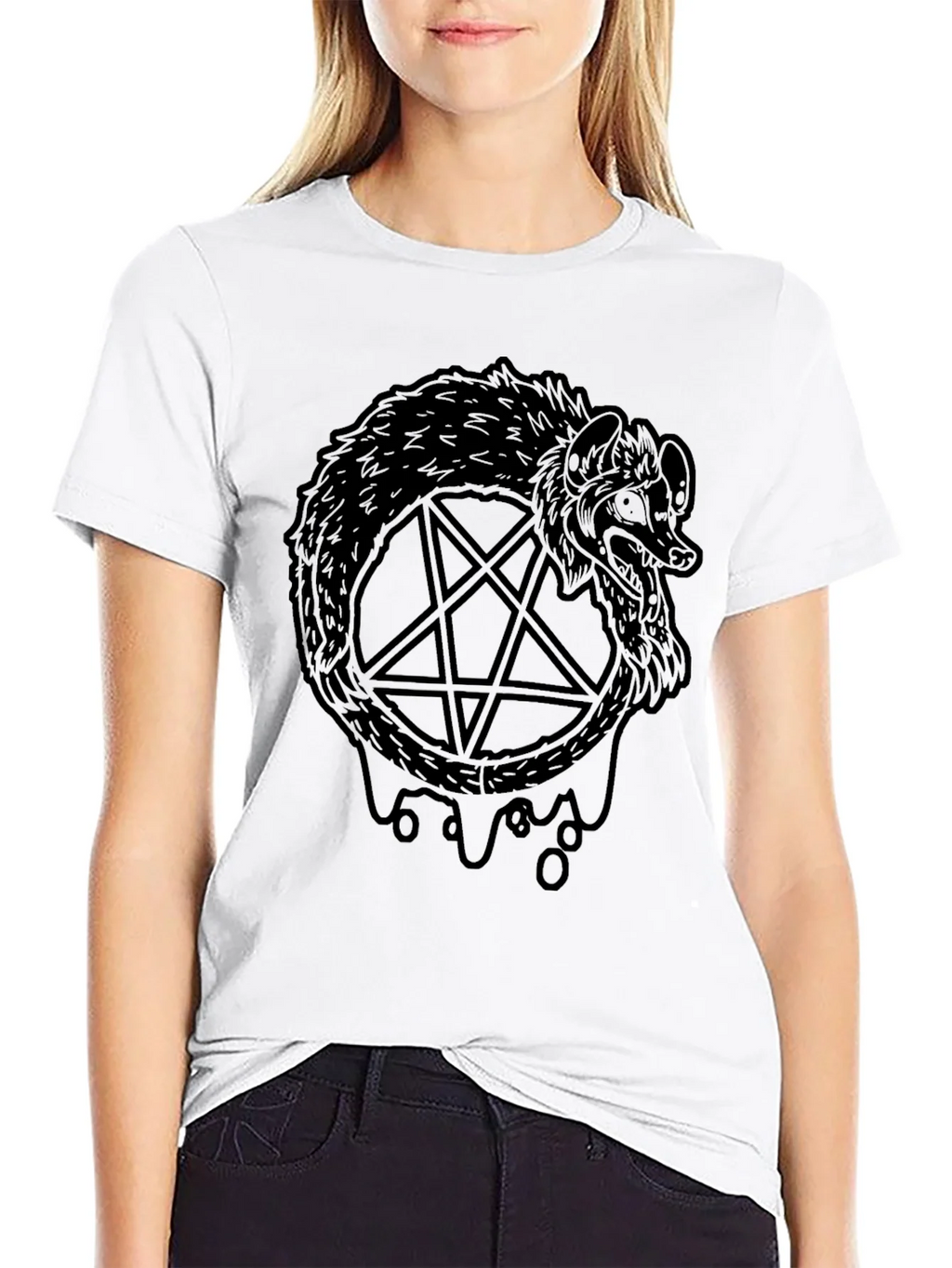 Ouroboros Pentagram Black T-Shirt product image 8