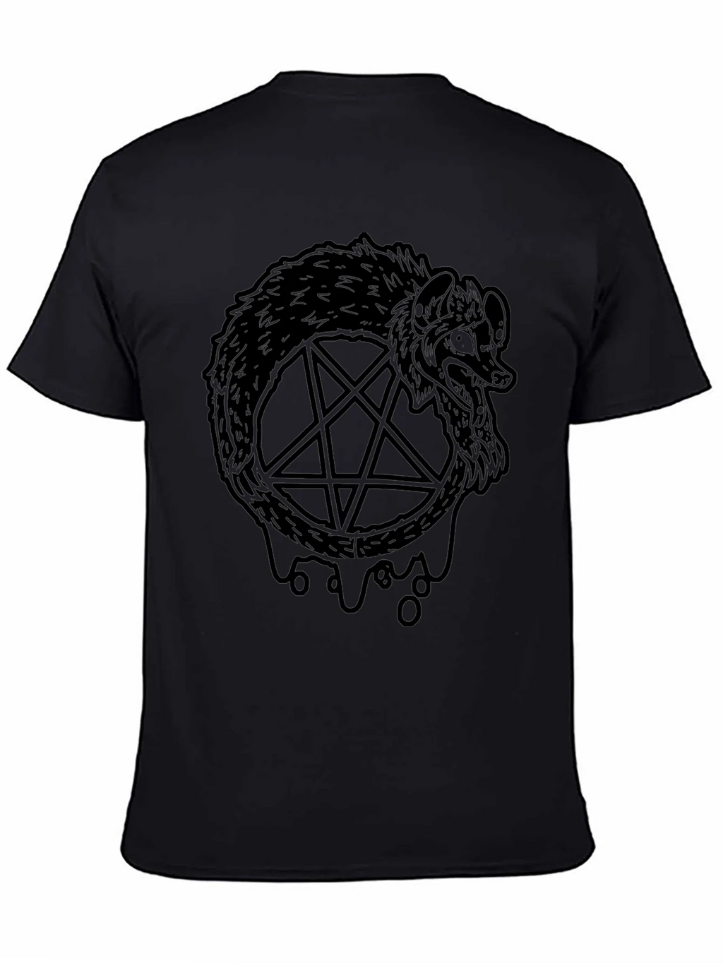 Ouroboros Pentagram Black T-Shirt product image 4