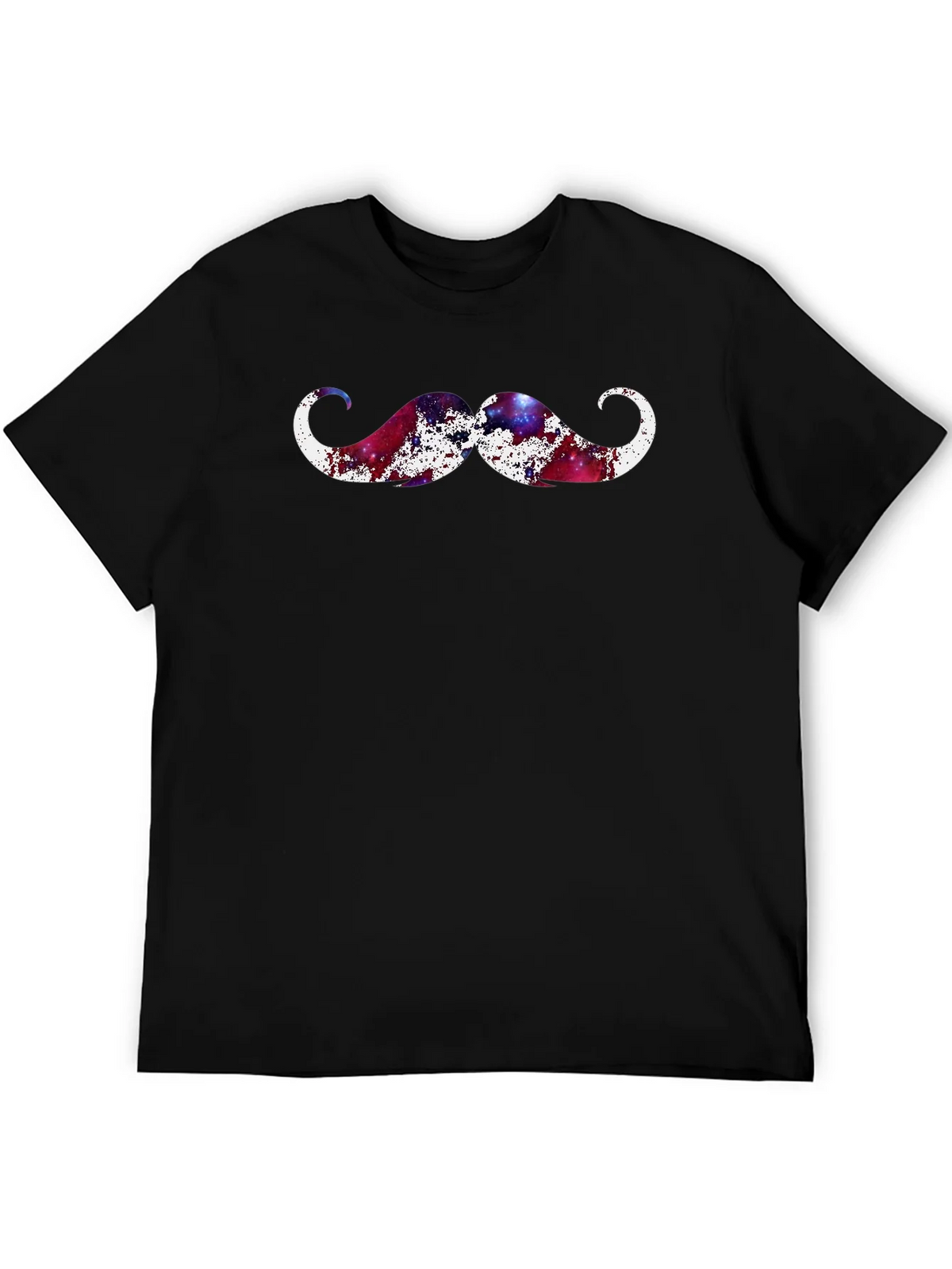 Cosmic Mustache Graphic Tee - Black Cotton T-Shirt product image 5