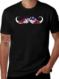 Cosmic Mustache Graphic Tee - Black Cotton T-Shirt product image 1