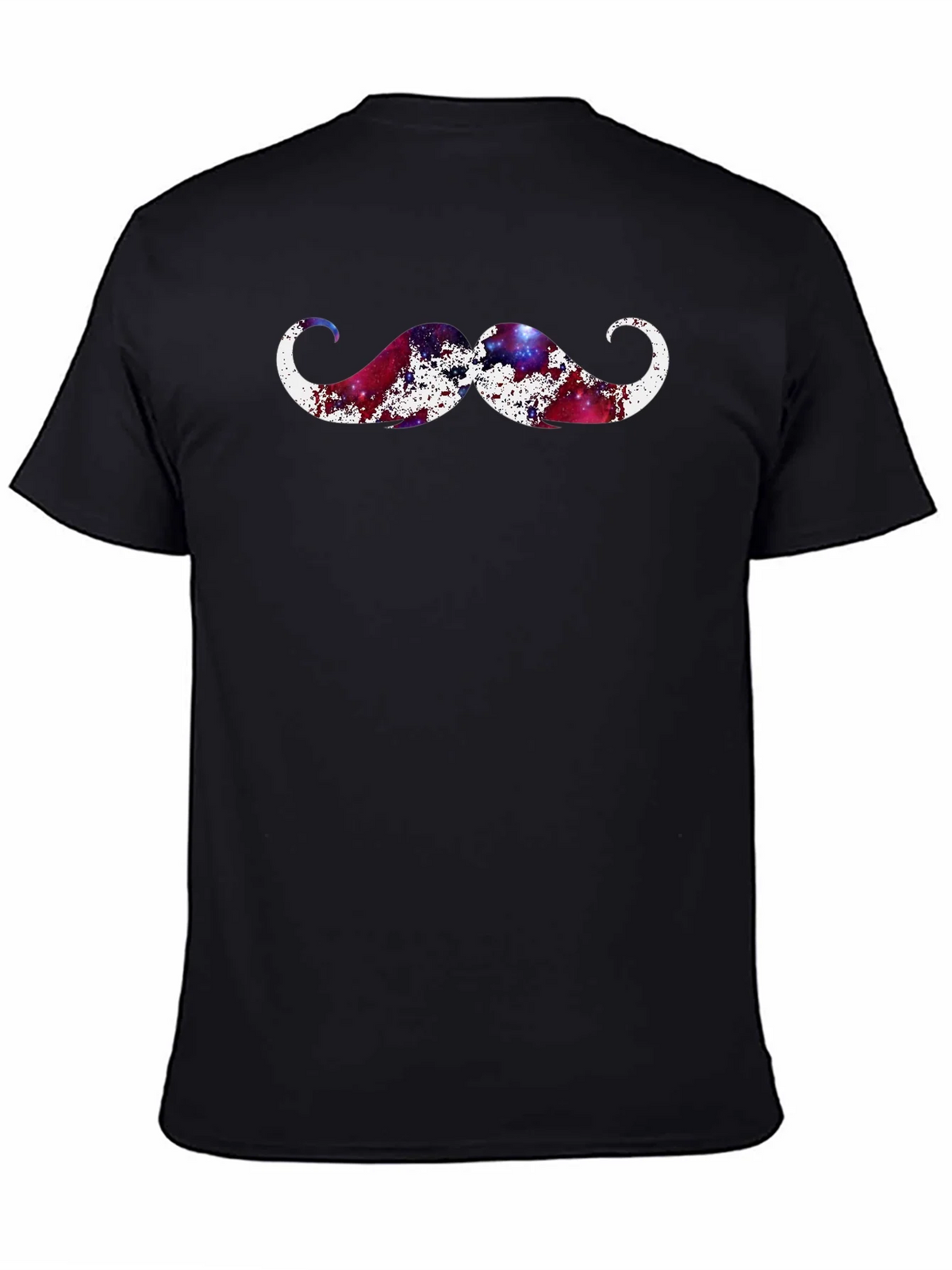 Cosmic Mustache Graphic Tee - Black Cotton T-Shirt product image 4
