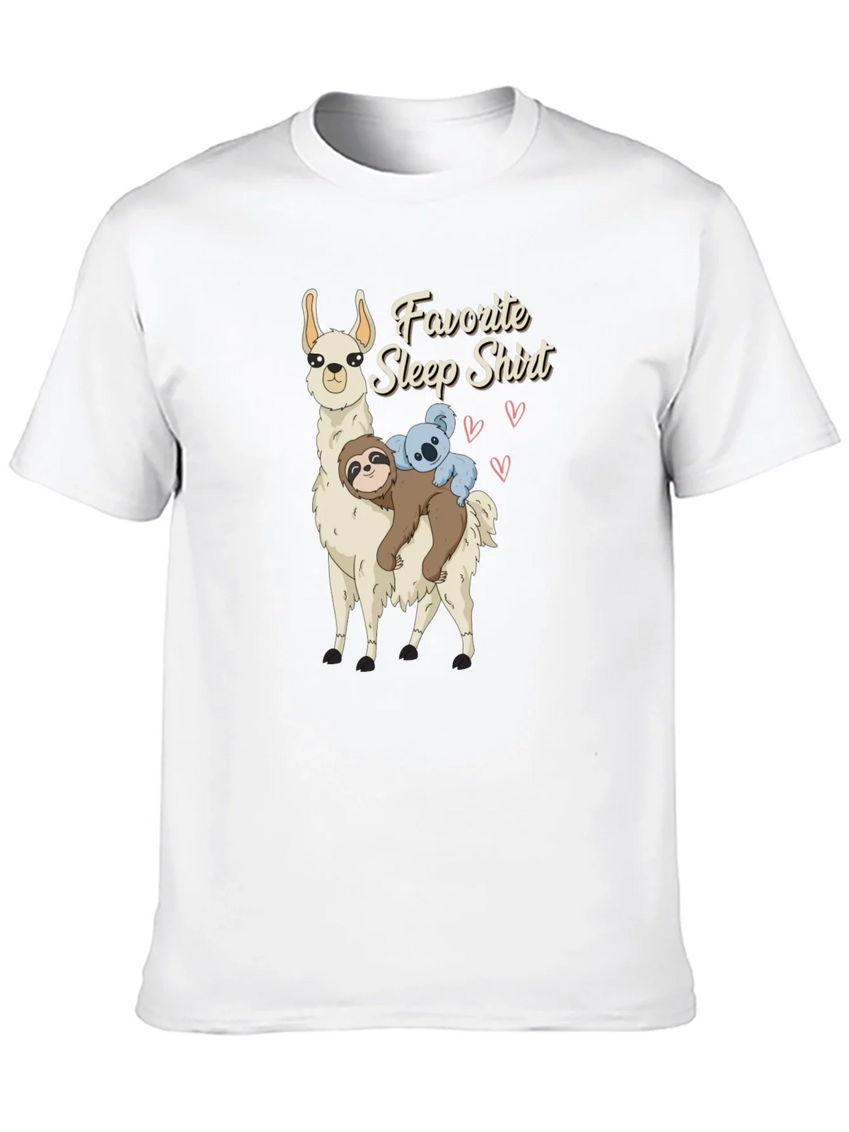 Favorite Sleep Shirt - Llama Sloth and Koala Black T-Shirt product image 3