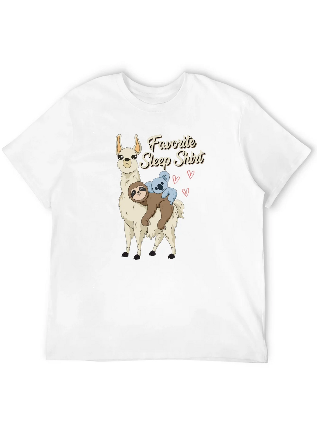 Favorite Sleep Shirt - Llama Sloth and Koala Black T-Shirt product image 4