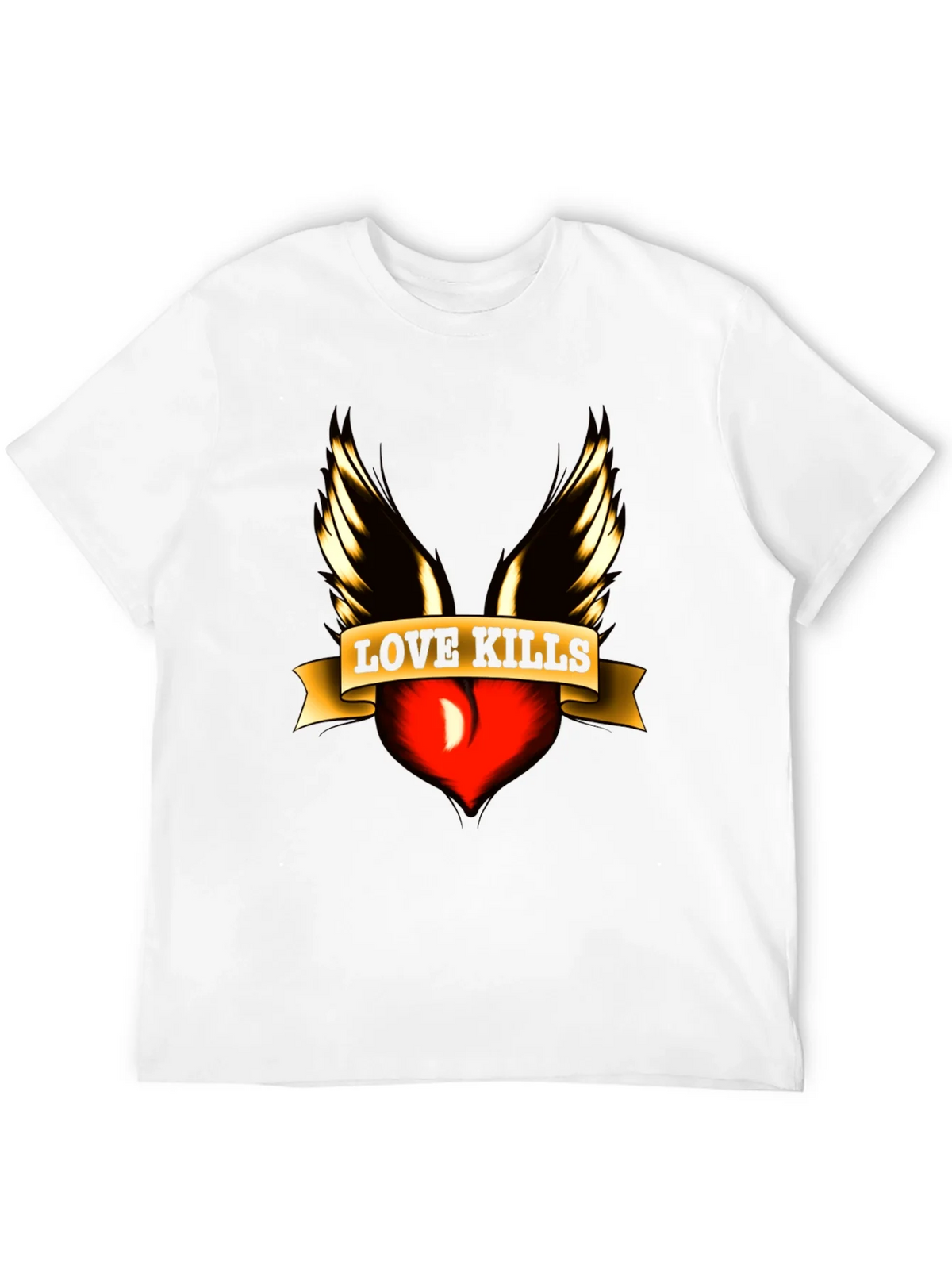 Love Kills Graphic Tee - Edgy Winged Heart Design product image 3