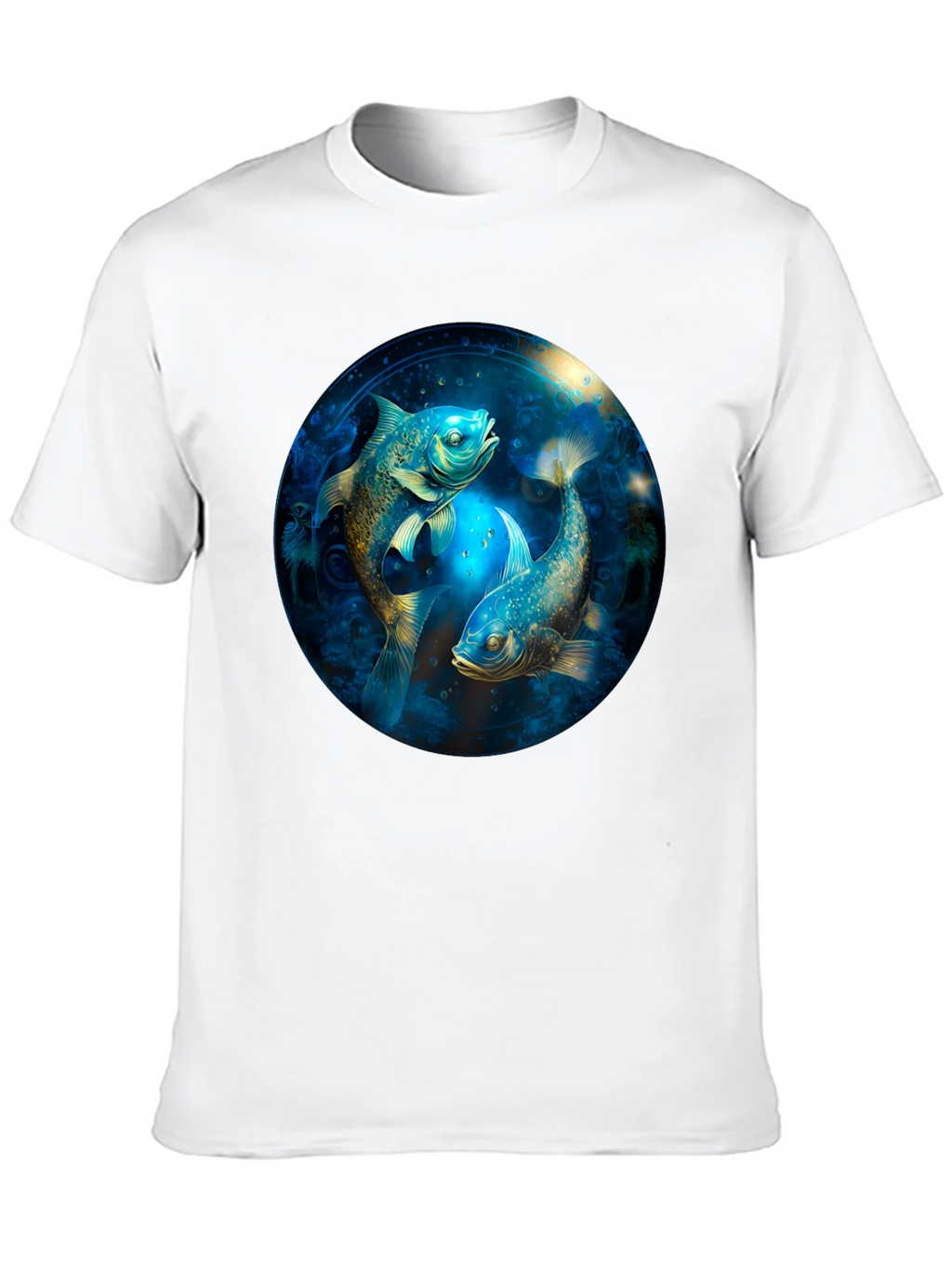 Pisces Zodiac T-Shirt - Artistic Fish Design product image 9