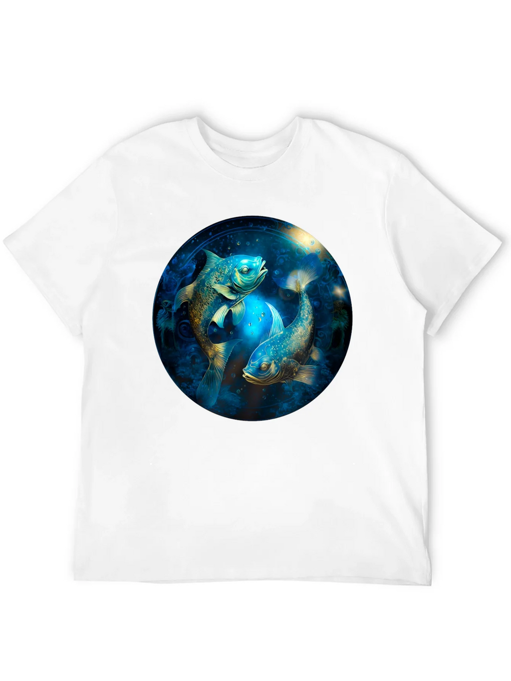 Pisces Zodiac T-Shirt - Artistic Fish Design product image 11