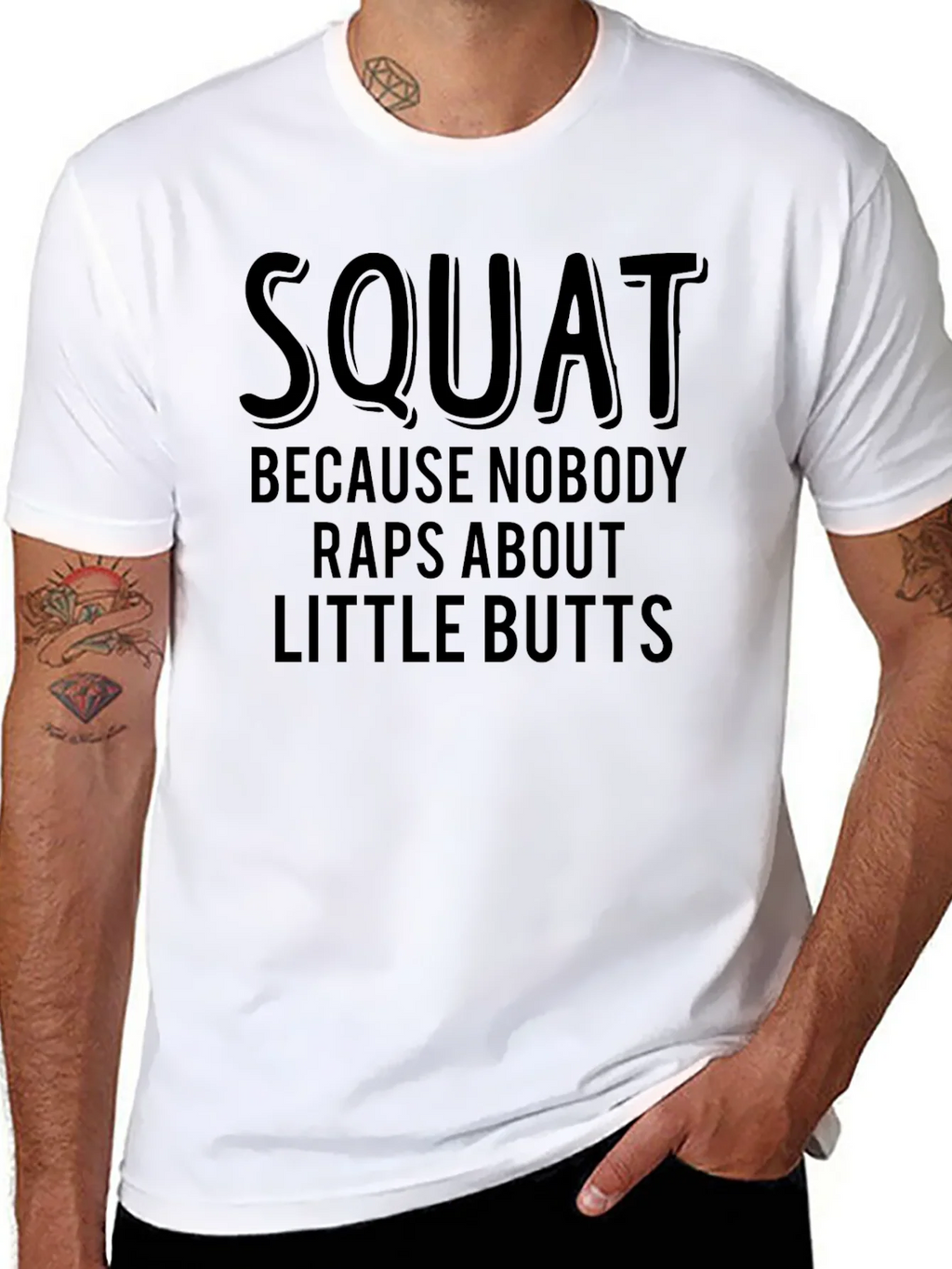 Squat Humor T-Shirt - Raps About Little Butts product image 7