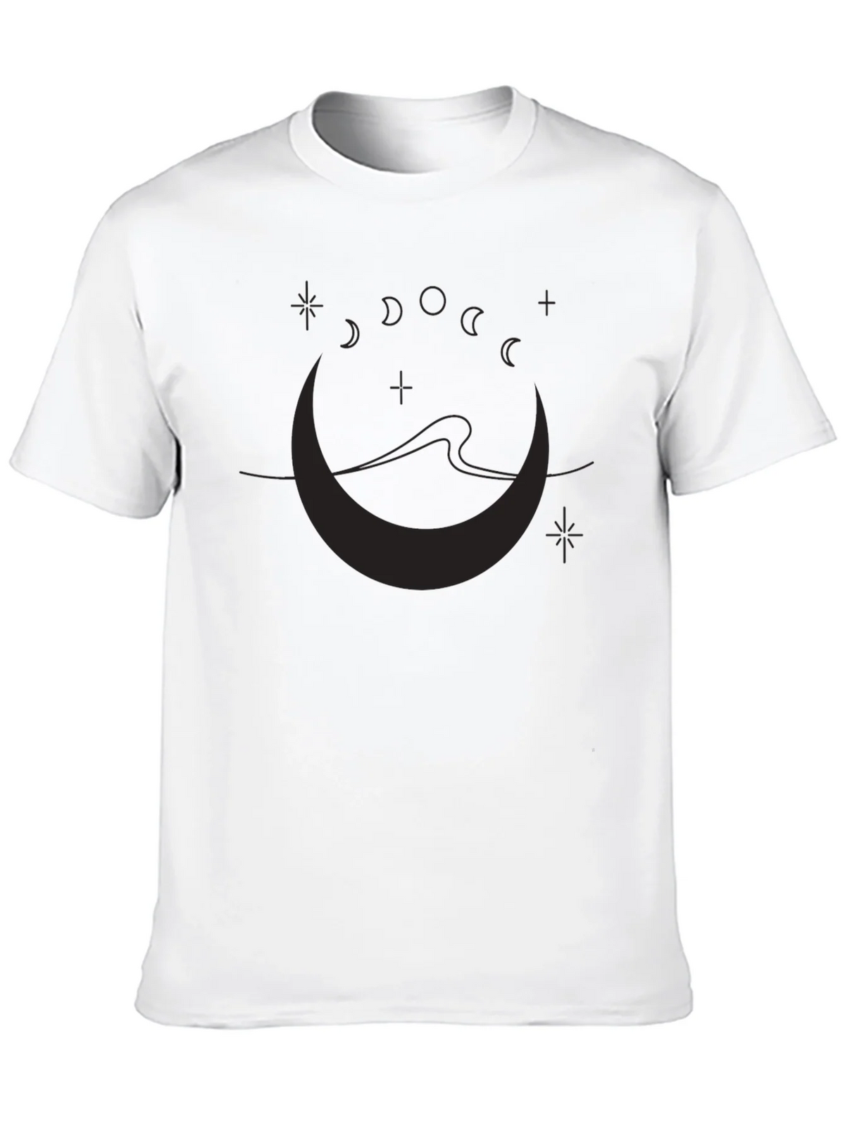 Moon Phases Graphic Print Black T-Shirt product image 2