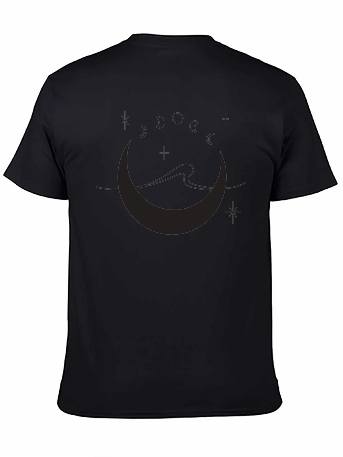 Moon Phases Graphic Print Black T-Shirt product image 1