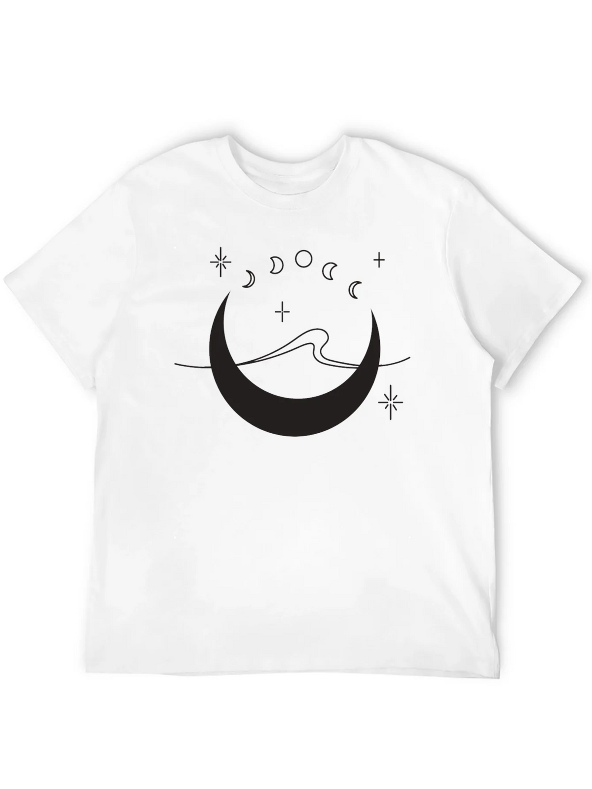 Moon Phases Graphic Print Black T-Shirt product image 3