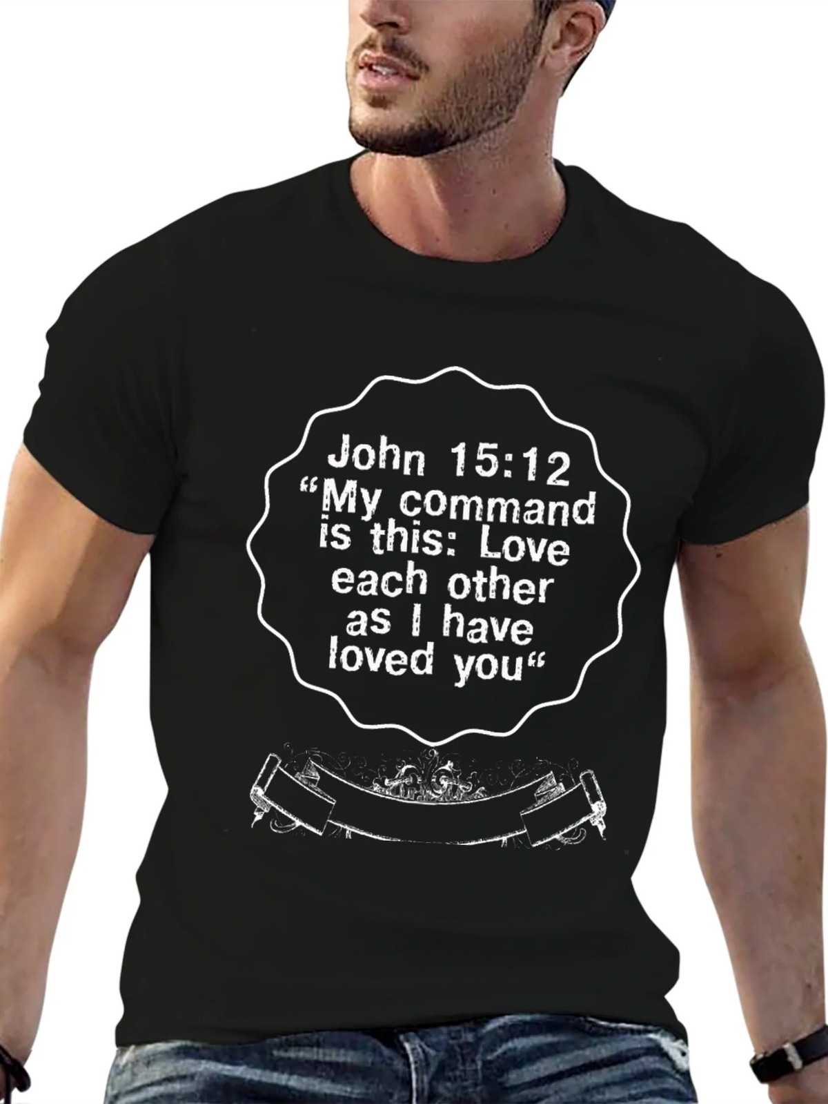 John 15:12 Graphic T-Shirt - Love One Another product image 6