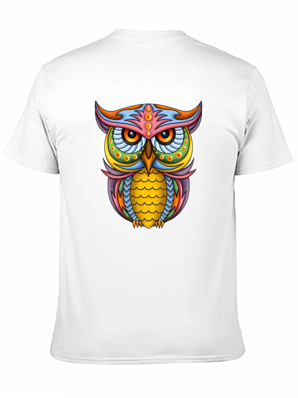 Vibrant Owl Graphic Black T-Shirt product image 5