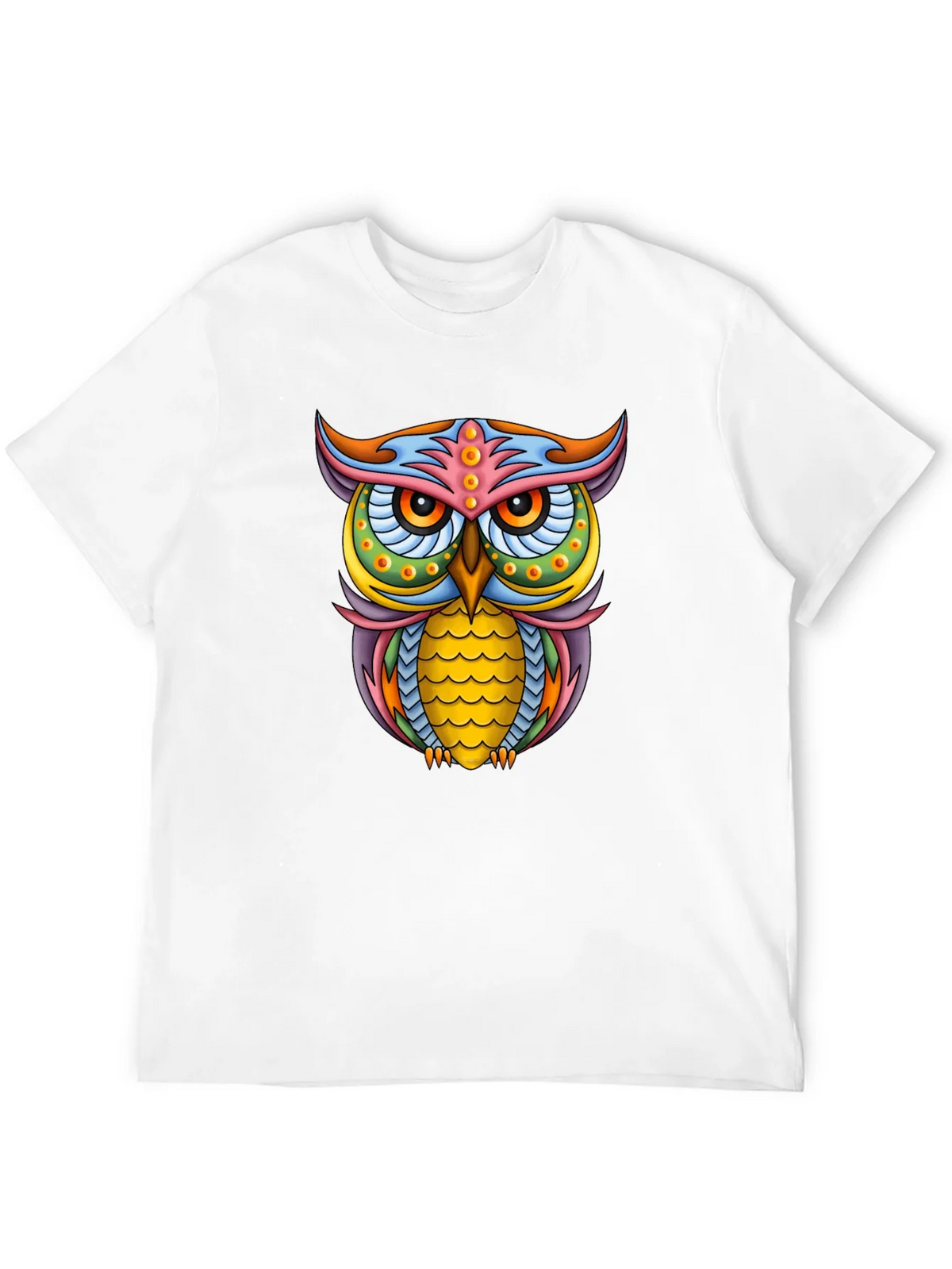 Vibrant Owl Graphic Black T-Shirt product image 6