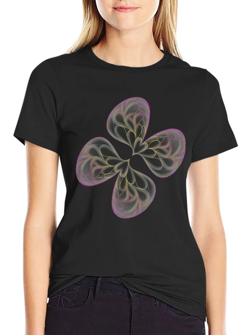 Abstract Flower Tee - Black Graphic T-Shirt product image 1