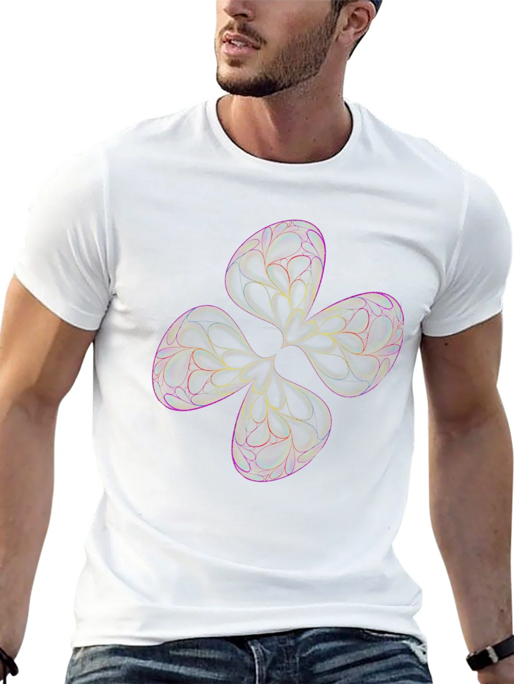 Abstract Flower Tee - Black Graphic T-Shirt product image 9