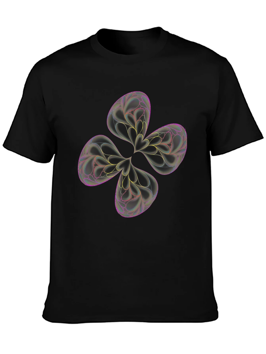 Abstract Flower Tee - Black Graphic T-Shirt product image 2