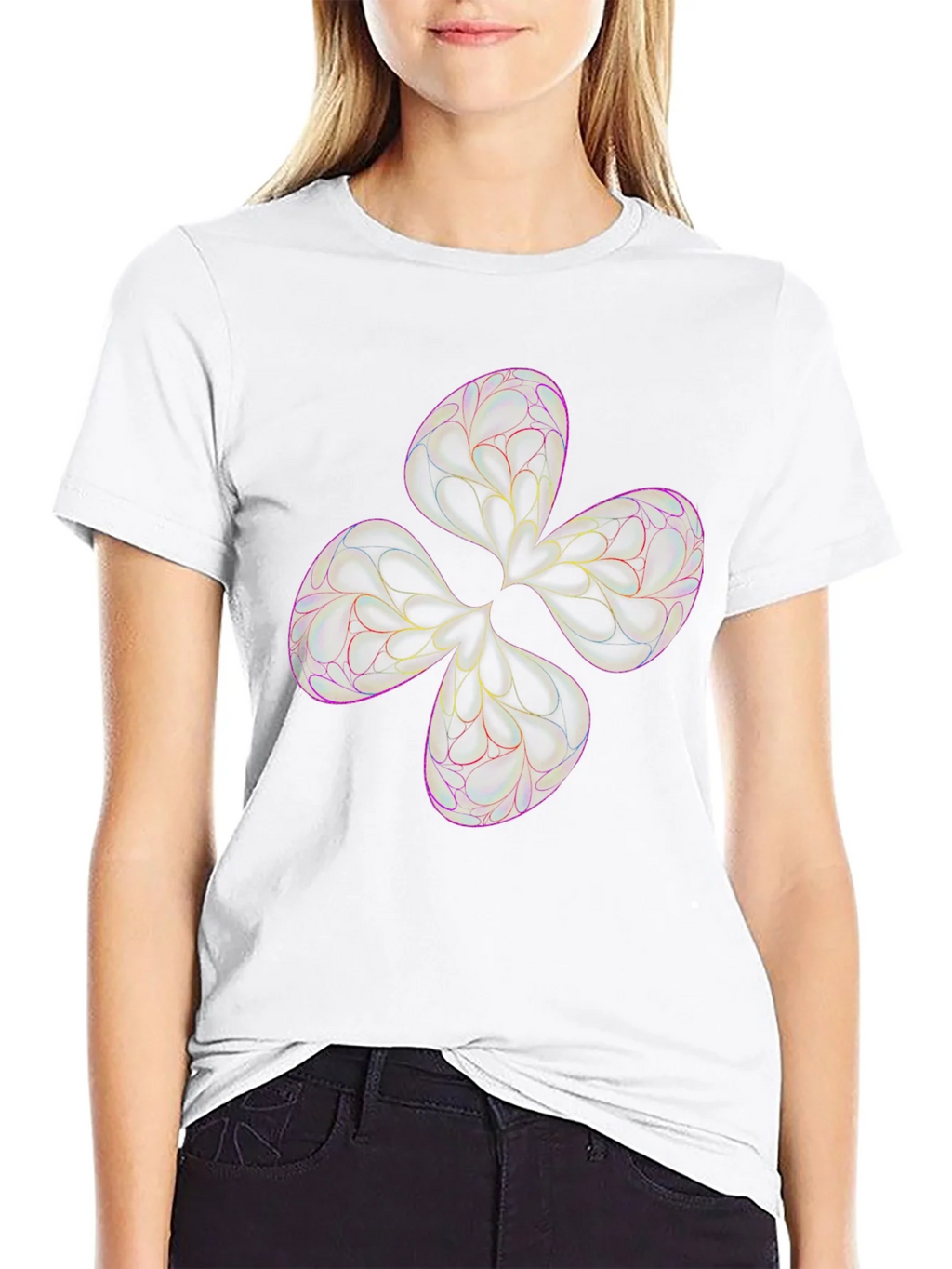 Abstract Flower Tee - Black Graphic T-Shirt product image 5