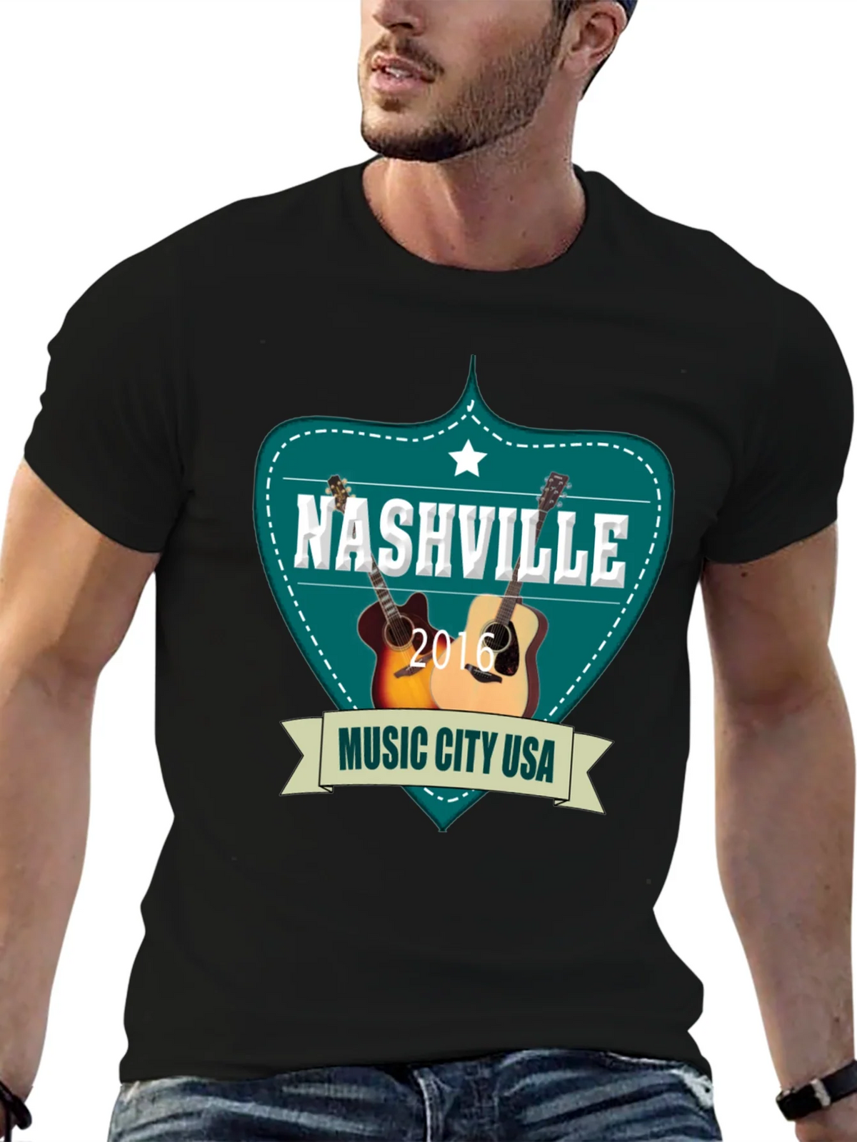 Nashville Music City USA Guitar T-Shirt product image 6