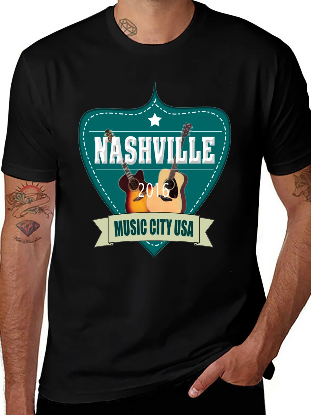 Nashville Music City USA Guitar T-Shirt product image 1