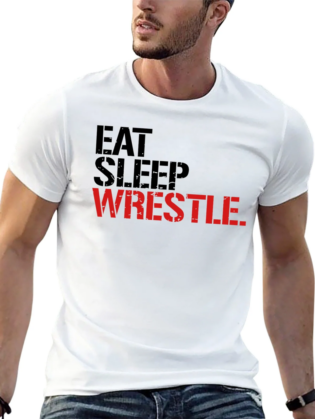 Eat Sleep Wrestle Black Graphic Tee product image 12