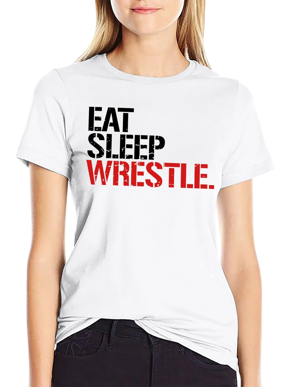 Eat Sleep Wrestle Black Graphic Tee product image 8