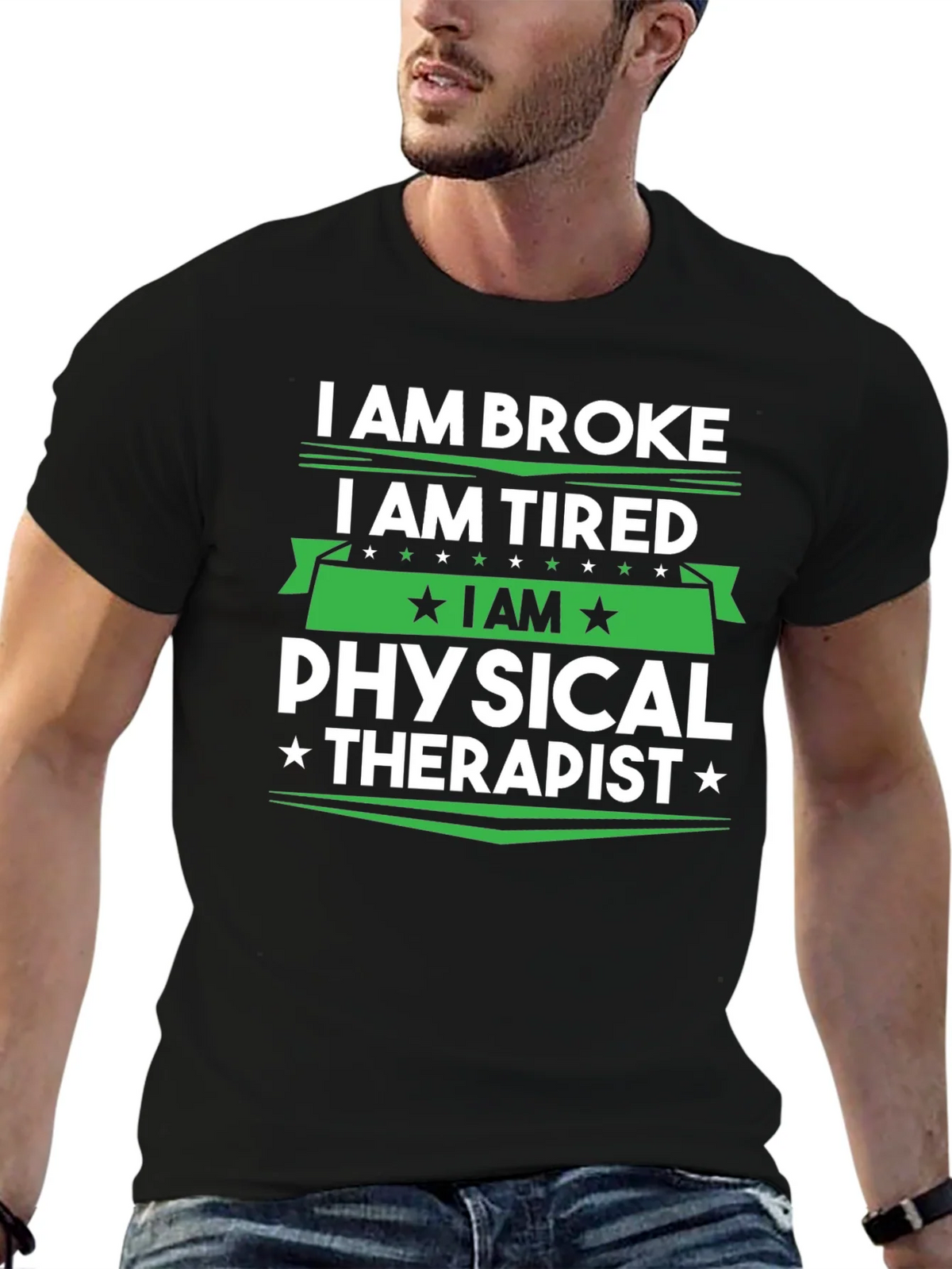 I am Broke Tired Physical Therapist T-Shirt product image 6