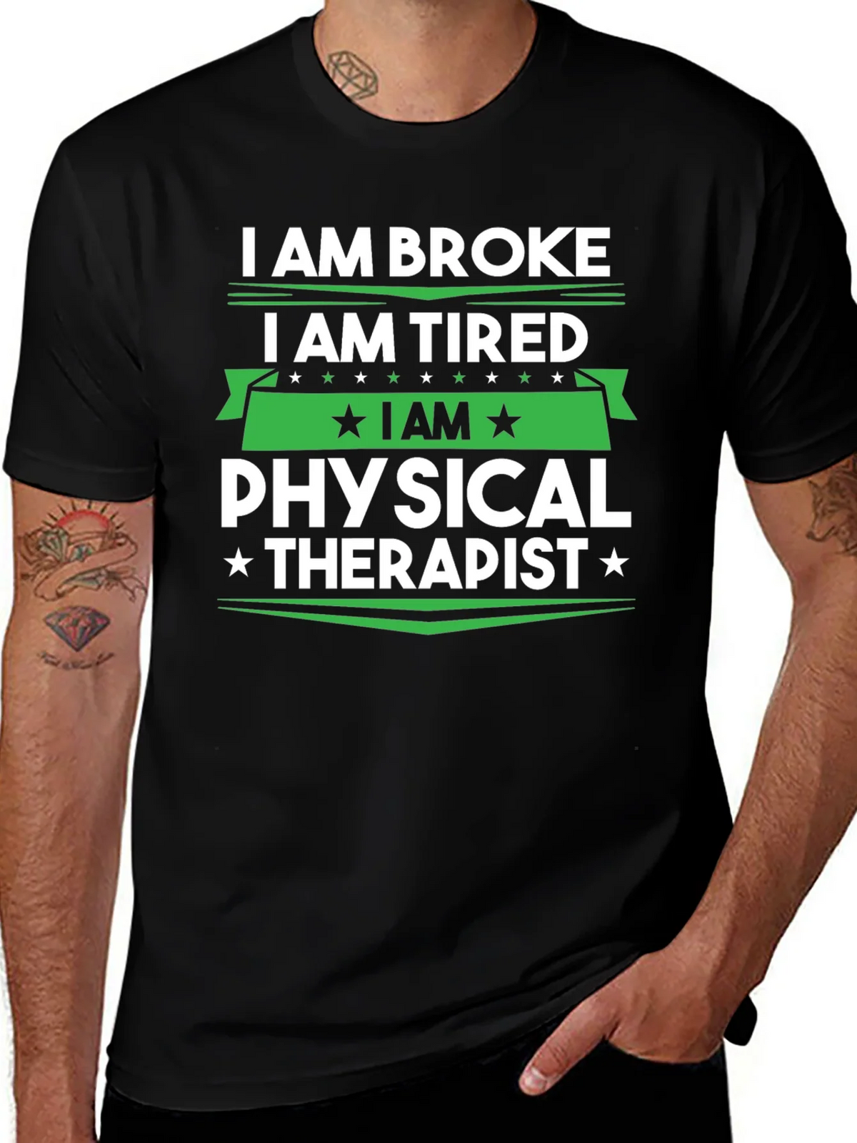 I am Broke Tired Physical Therapist T-Shirt product image 1
