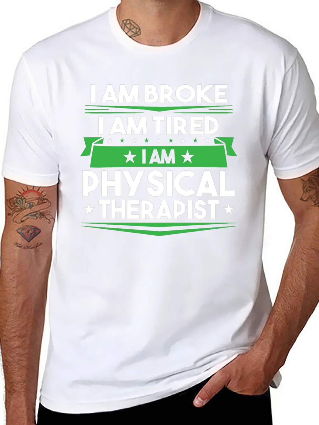 I am Broke Tired Physical Therapist T-Shirt product image 7