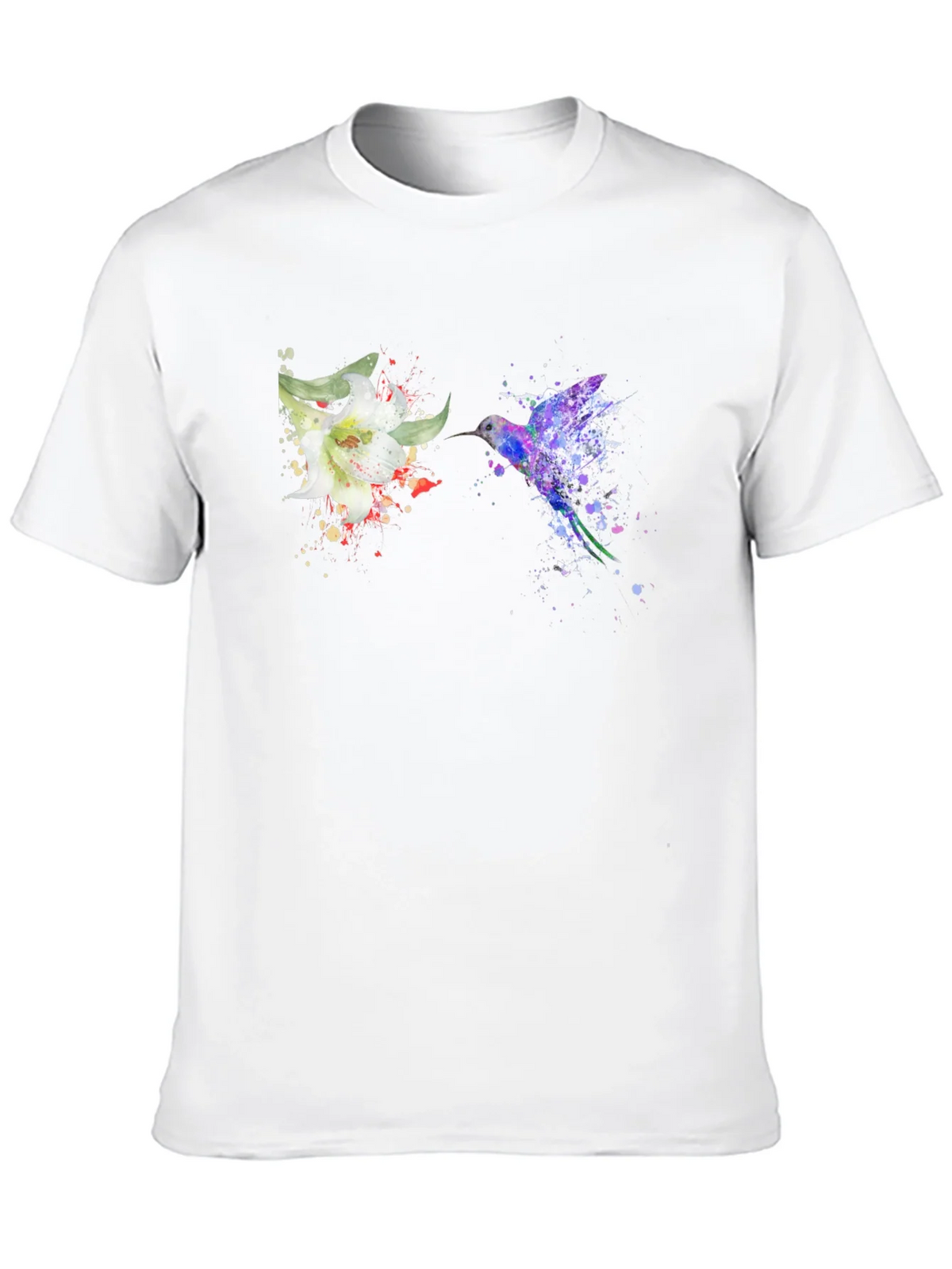 Hummingbird Flower Graphic Tee - Artsy Design product image 9