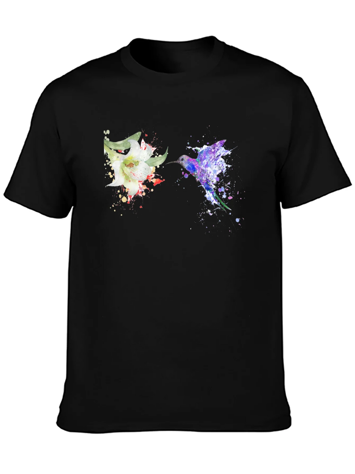 Hummingbird Flower Graphic Tee - Artsy Design product image 3