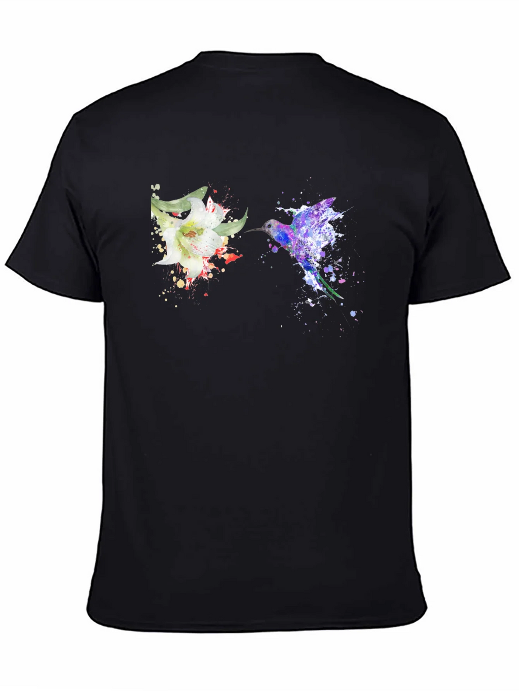 Hummingbird Flower Graphic Tee - Artsy Design product image 4