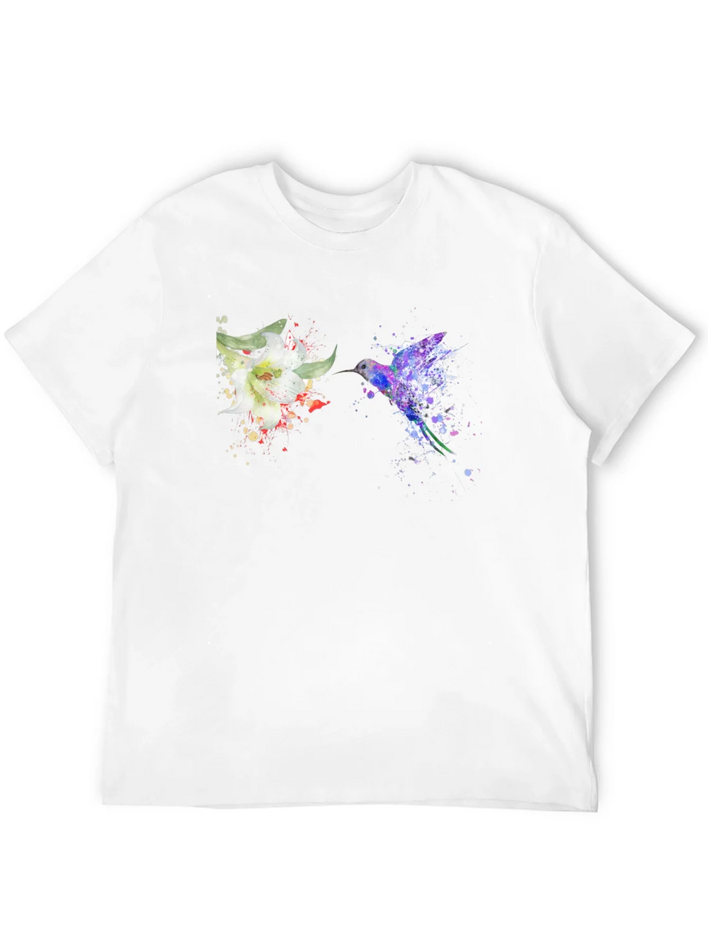Hummingbird Flower Graphic Tee - Artsy Design product image 11