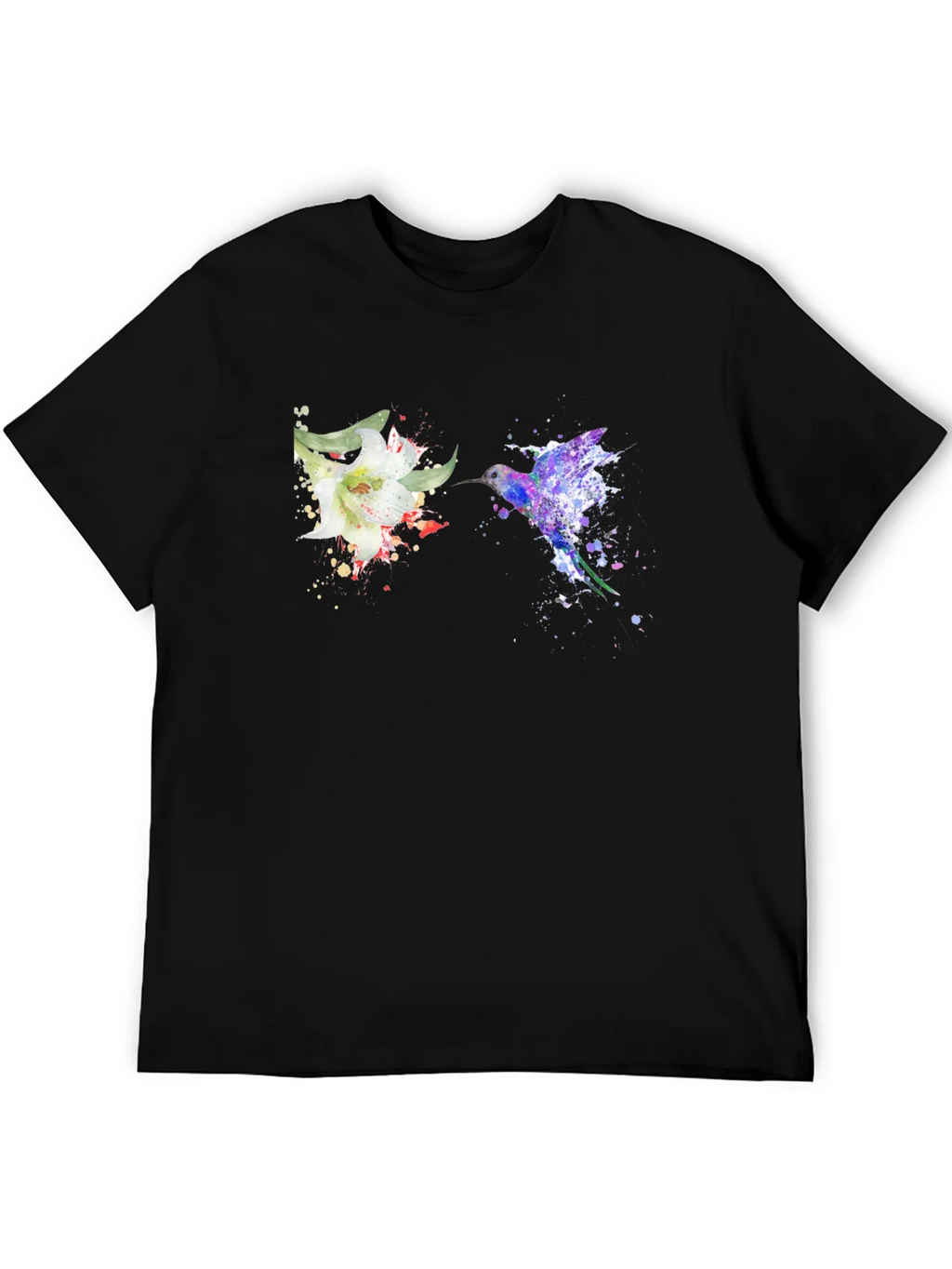 Hummingbird Flower Graphic Tee - Artsy Design product image 5
