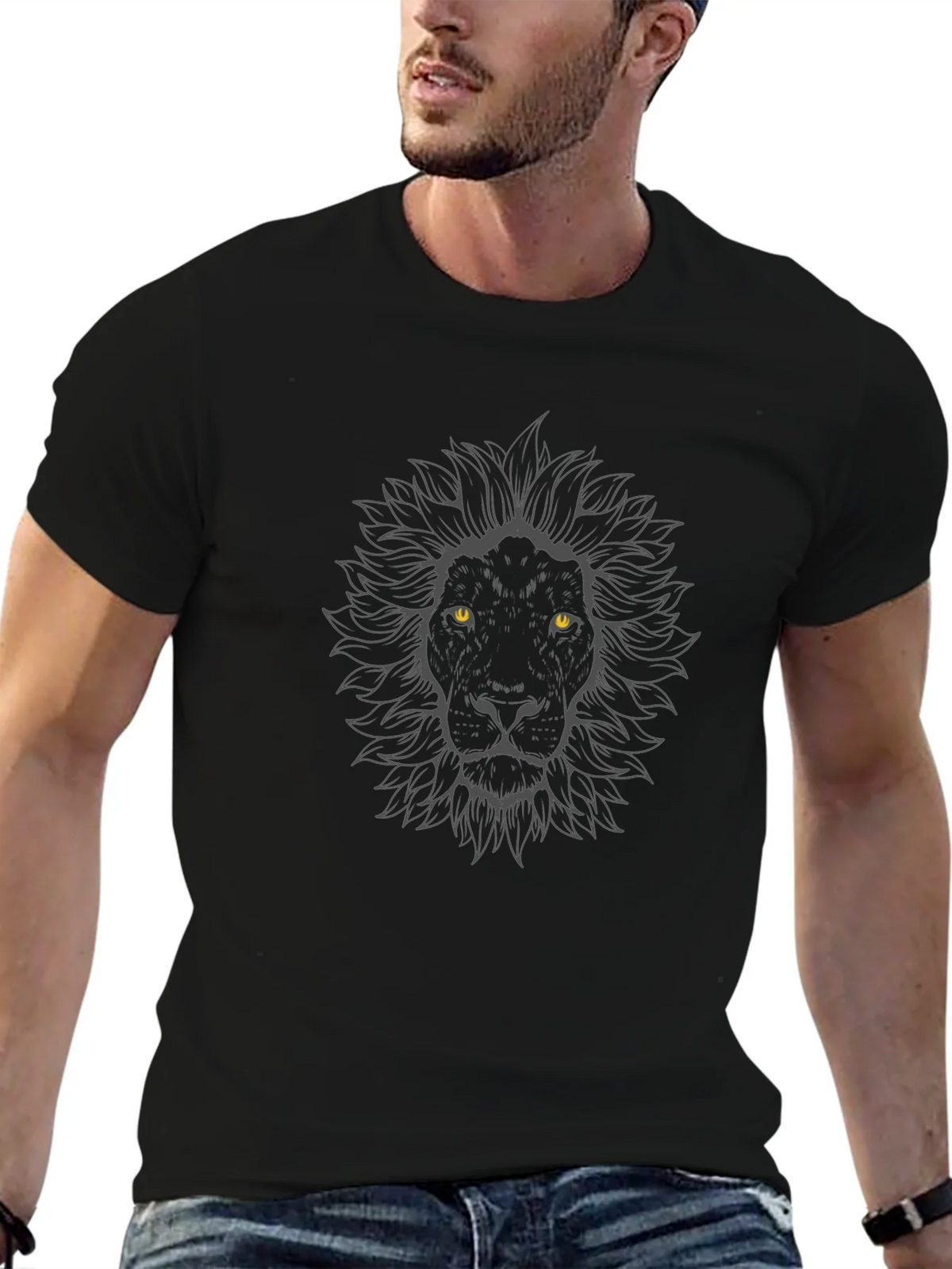 Black Lion Graphic Tee - Mens Casual Crew Neck T-Shirt product image 6