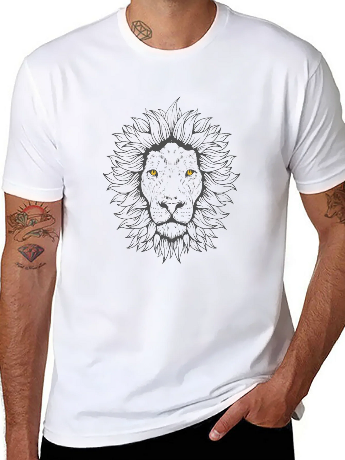 Black Lion Graphic Tee - Mens Casual Crew Neck T-Shirt product image 7
