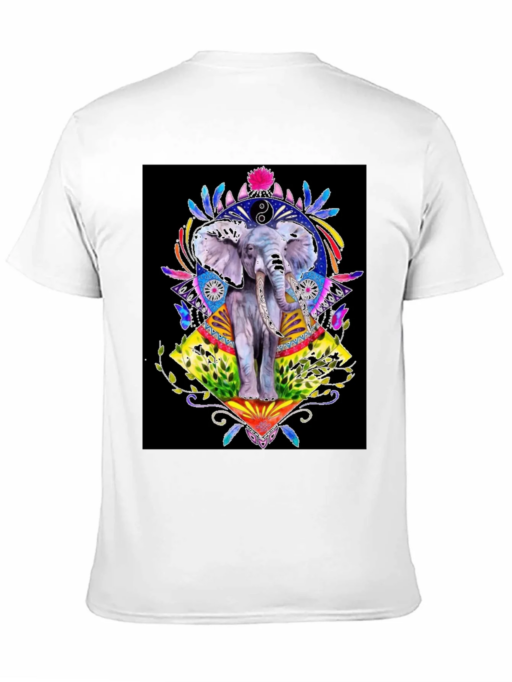 Elephant Art Graphic T-Shirt - Unisex Black Tee product image 10