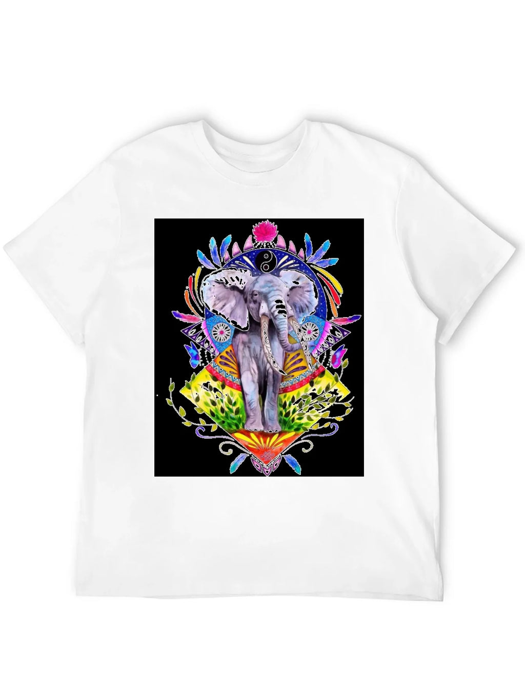Elephant Art Graphic T-Shirt - Unisex Black Tee product image 11