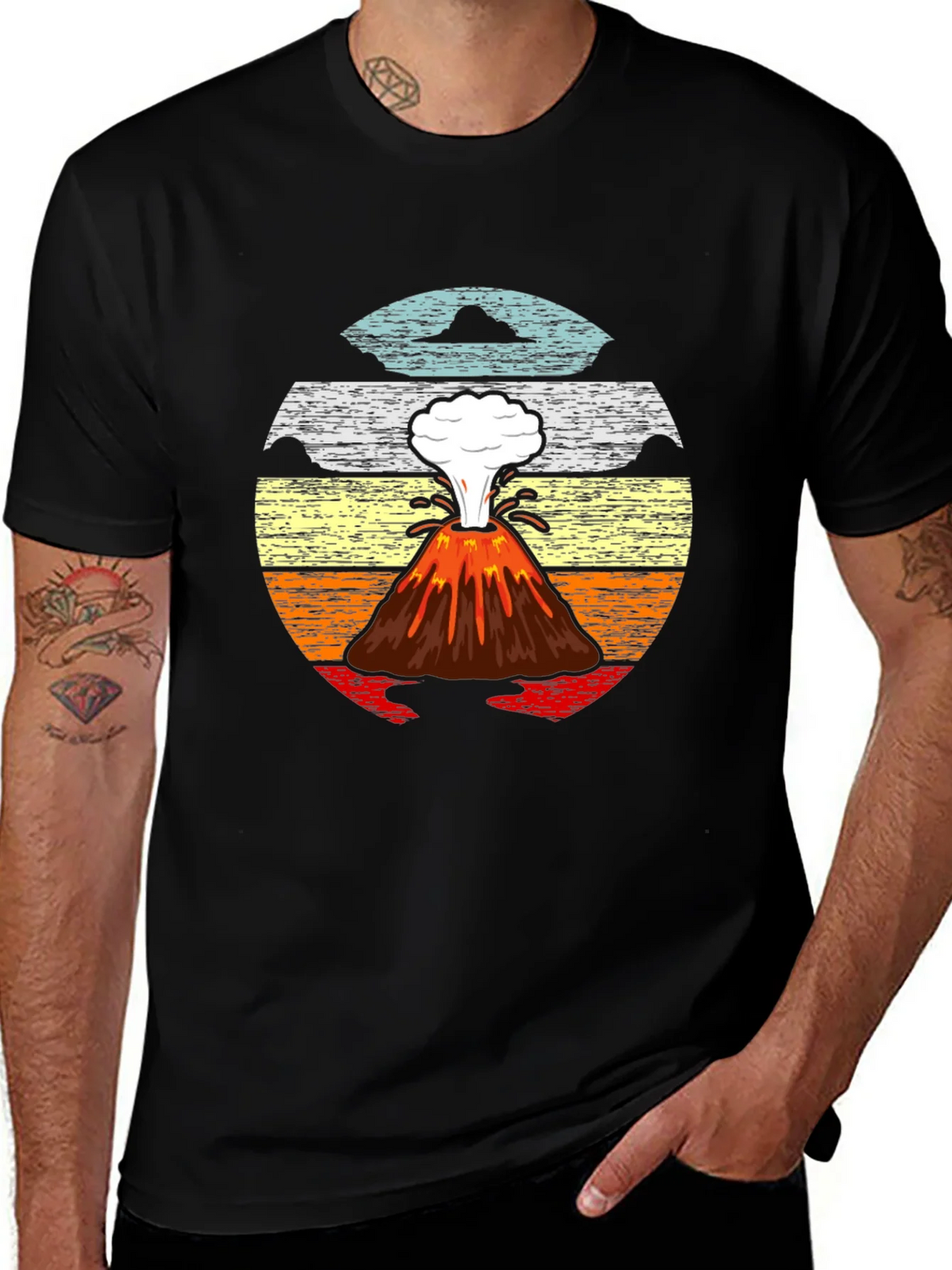 Volcano Sunset Graphic Tee - Retro Style product image 1